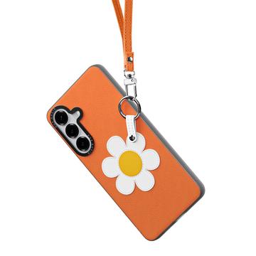 Samsung Galaxy S26 Dux Ducis Luvy cover med fingerring/håndrem - Orange / Marguerit