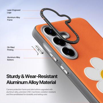 Samsung Galaxy S26 Dux Ducis Luvy cover med fingerring/håndrem - Orange / Marguerit