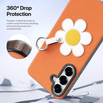 Samsung Galaxy S26 Dux Ducis Luvy cover med fingerring/håndrem - Orange / Marguerit