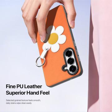 Samsung Galaxy S26 Dux Ducis Luvy cover med fingerring/håndrem - Orange / Marguerit