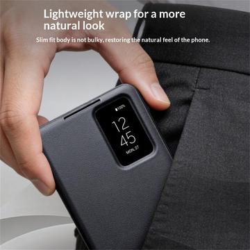 Samsung Galaxy S26 Qialino Smart View Flip Lædercover - Sort