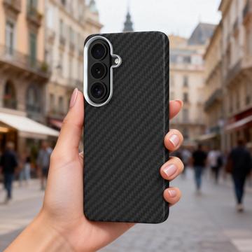Samsung Galaxy S26 Tech-Protect Ion Carbon Plast Cover - MagSafe-kompatibel - Sort / sølv