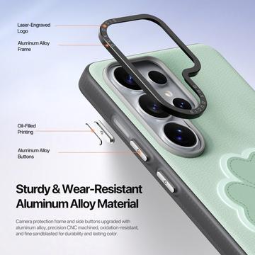 Samsung Galaxy S26 Ultra Dux Ducis Luvy cover med fingerring/håndrem - Grøn / Kløver