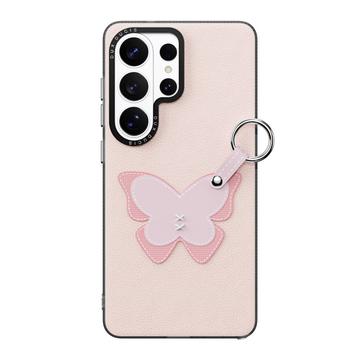 Samsung Galaxy S26 Ultra Dux Ducis Luvy cover med fingerring/håndrem - lyserød / sommerfugl