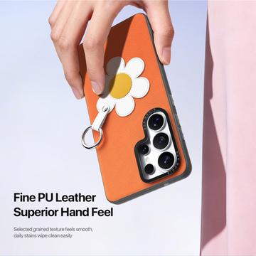 Samsung Galaxy S26 Ultra Dux Ducis Luvy cover med fingerring/håndrem - Orange / Marguerit