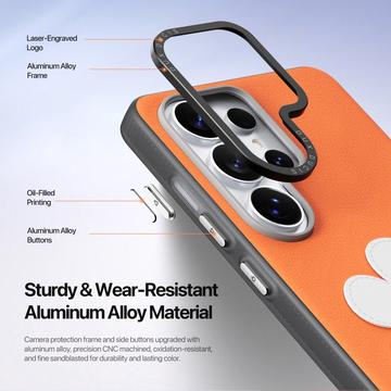 Samsung Galaxy S26 Ultra Dux Ducis Luvy cover med fingerring/håndrem - Orange / Marguerit