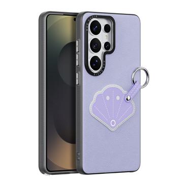 Samsung Galaxy S26 Ultra Dux Ducis Luvy cover med fingerring/håndrem - Lilla / Skal