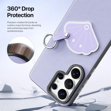 Samsung Galaxy S26 Ultra Dux Ducis Luvy cover med fingerring/håndrem - Lilla / Skal