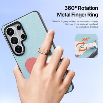 Samsung Galaxy S26 Ultra Dux Ducis Luvy cover med fingerring/håndrem - himmelblå / hjerte
