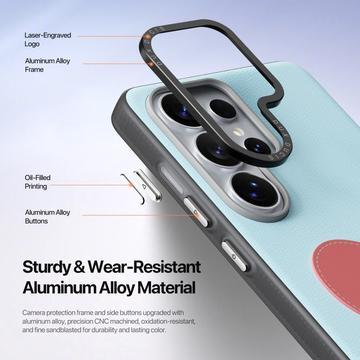 Samsung Galaxy S26 Ultra Dux Ducis Luvy cover med fingerring/håndrem - himmelblå / hjerte