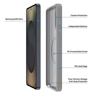 Samsung Galaxy S26 Ultra Dux Ducis Yind Hybrid Cover - MagSafe-kompatibel - Grå
