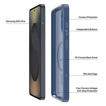 Samsung Galaxy S26 Ultra Dux Ducis Yind Hybrid Cover - MagSafe-kompatibel - Mørkeblå