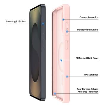 Samsung Galaxy S26 Ultra Dux Ducis Yind Hybrid Cover - MagSafe-kompatibel - Lysepink