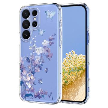 Samsung Galaxy S26 Ultra TPU-cover med blomstermønster - Lilla