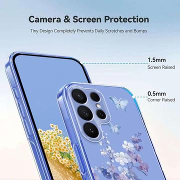 Samsung Galaxy S26 Ultra TPU-cover med blomstermønster - Lilla