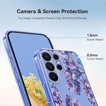 Samsung Galaxy S26 Ultra TPU-cover med blomstermønster - Blåregn