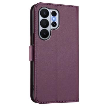Samsung Galaxy S26 Ultra-pungetui med hjerter og blomster - mørk lilla