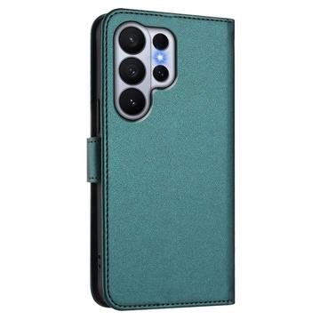 Samsung Galaxy S26 Ultra-pungetui med hjerter og blomster - grøn