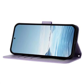 Samsung Galaxy S26 Ultra-pungetui med hjerter og blomster - lys lilla