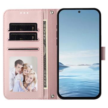 Samsung Galaxy S26 Ultra-pungetui med hjerter og blomster - lyserød