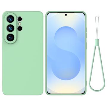 Samsung Galaxy S26 Ultra Flydende silikone cover med håndrem - grøn
