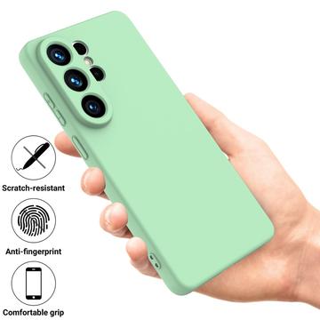 Samsung Galaxy S26 Ultra Flydende silikone cover med håndrem - grøn