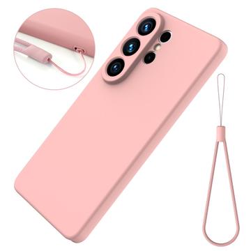 Samsung Galaxy S26 Ultra Flydende silikone cover med håndrem - Pink