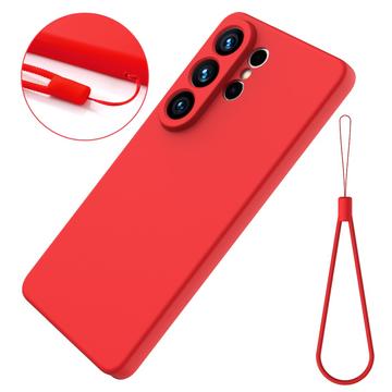 Samsung Galaxy S26 Ultra Flydende silikone cover med håndrem - rød