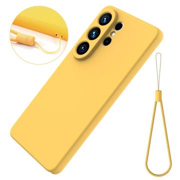 Samsung Galaxy S26 Ultra Flydende silikone cover med håndrem - gul