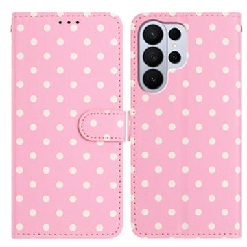 Samsung Galaxy S26 Ultra Pung Etui med Prikket Mønster - Pink