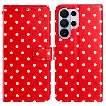 Samsung Galaxy S26 Ultra Pung Etui med Prikket Mønster - Rød