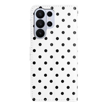 Samsung Galaxy S26 Ultra Pung Etui med Prikket Mønster - Hvid