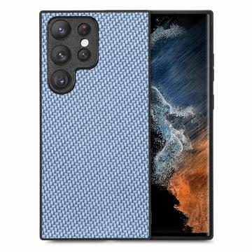 Samsung Galaxy S26 Ultra Premium cover med kulfiberstruktur - Blå