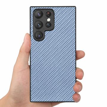 Samsung Galaxy S26 Ultra Premium cover med kulfiberstruktur - Blå