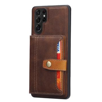 Samsung Galaxy S26 Ultra Retro Style Cover med Pung - Brun