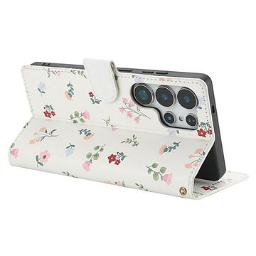 Samsung Galaxy S26 Ultra Rhombisk Blomsterpung - Roser