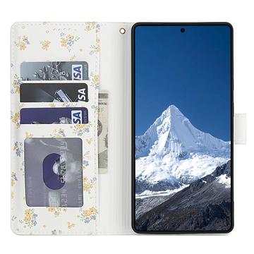 Samsung Galaxy S26 Ultra Rhombisk Blomsterpung - gule blomster
