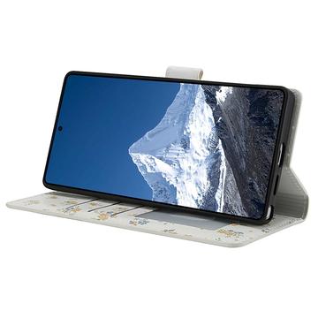 Samsung Galaxy S26 Ultra Rhombisk Blomsterpung - gule blomster