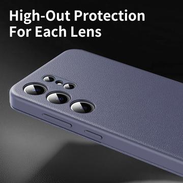 Samsung Galaxy S26 Ultra Smart Clear View Flip etui med kortplads - grå-lilla