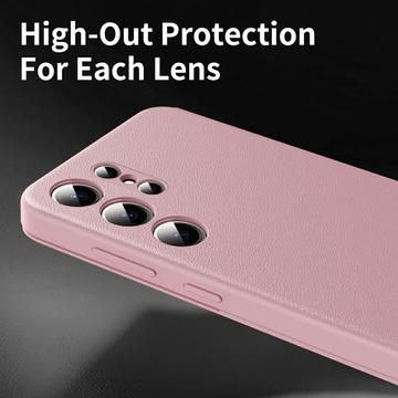 Samsung Galaxy S26 Ultra Smart Clear View Flip etui med kortplads - Pink