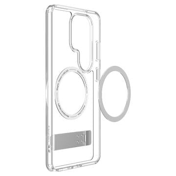 Samsung Galaxy S26 Ultra Spigen Ultra Hybrid S Mag MagSafe cover med støttefod - hvid / klar