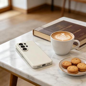 Samsung Galaxy S26 Ultra Tech-Protect flydende silikone cover - MagSafe-kompatibel - Kosmisk latte