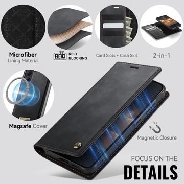 Samsung Galaxy S26+ Caseme C49 2-i-1 aftagelig pungetui - MagSafe-kompatibel, RFID - Sort