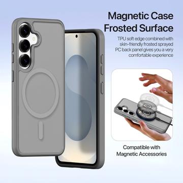 Samsung Galaxy S26+ Dux Ducis Lawa Pung læderetui med magnetisk låg - grå