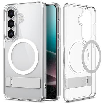 Samsung Galaxy S26+ Spigen Ultra Hybrid S Mag MagSafe cover med støttefod - hvid / klar