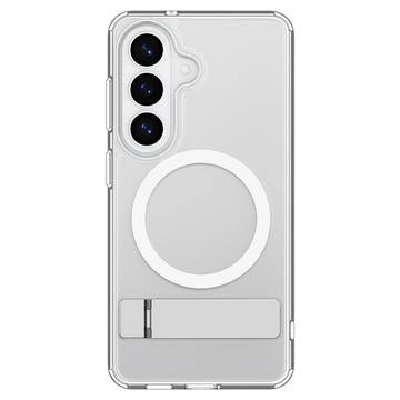 Samsung Galaxy S26+ Spigen Ultra Hybrid S Mag MagSafe cover med støttefod - hvid / klar