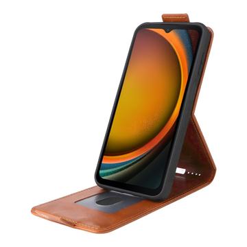 Samsung Galaxy XCover7 Pro lodret flip-etui med stativ - Brun