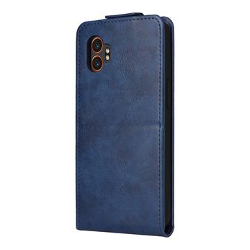 Samsung Galaxy XCover7 Pro lodret flip-etui med stativ - mørkeblå