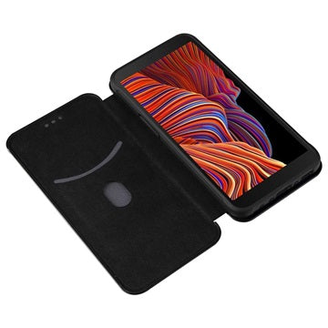 Samsung Galaxy Xcover 5 Flip Cover - Karbonfiber - Sort
