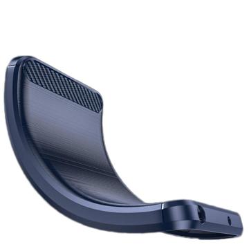 Samsung Galaxy Xcover6 Pro Børstet TPU Cover - Karbonfiber - Blå